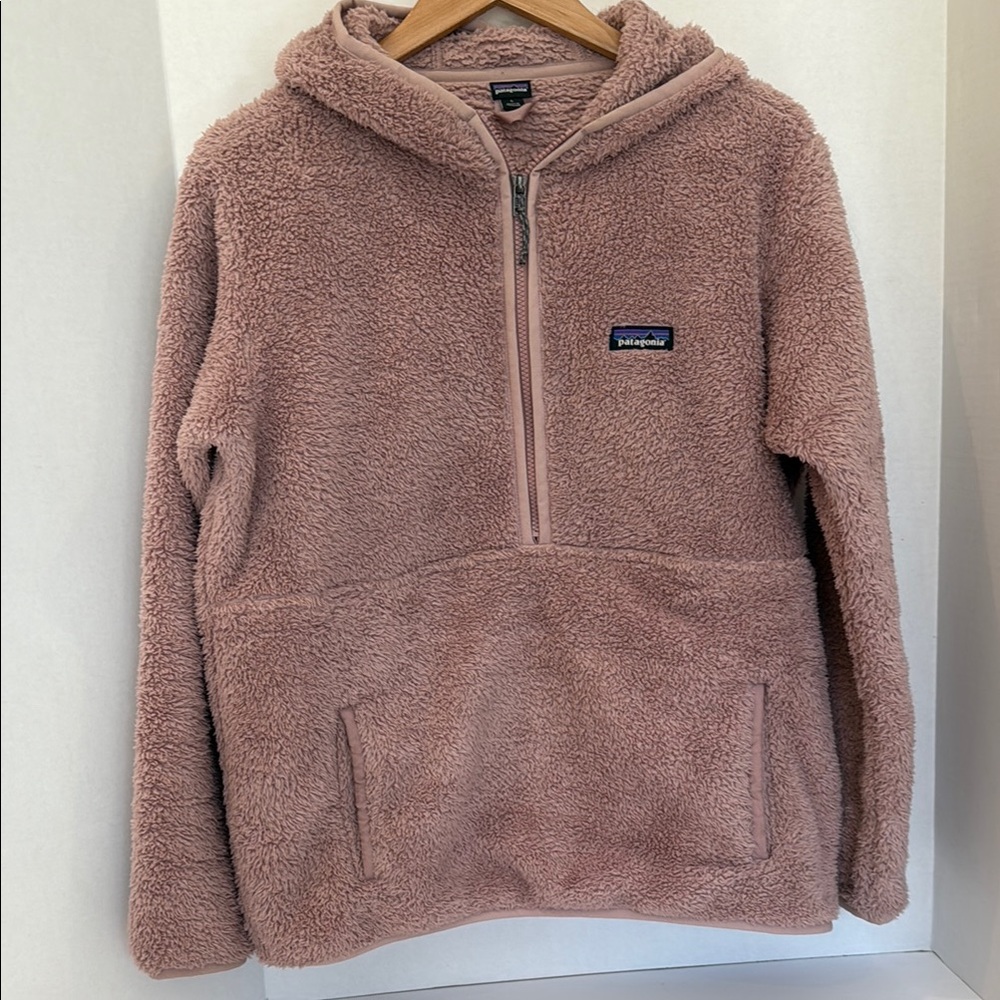 Patagonia Los Gatos mauve Pink Fleece Hoodie Large